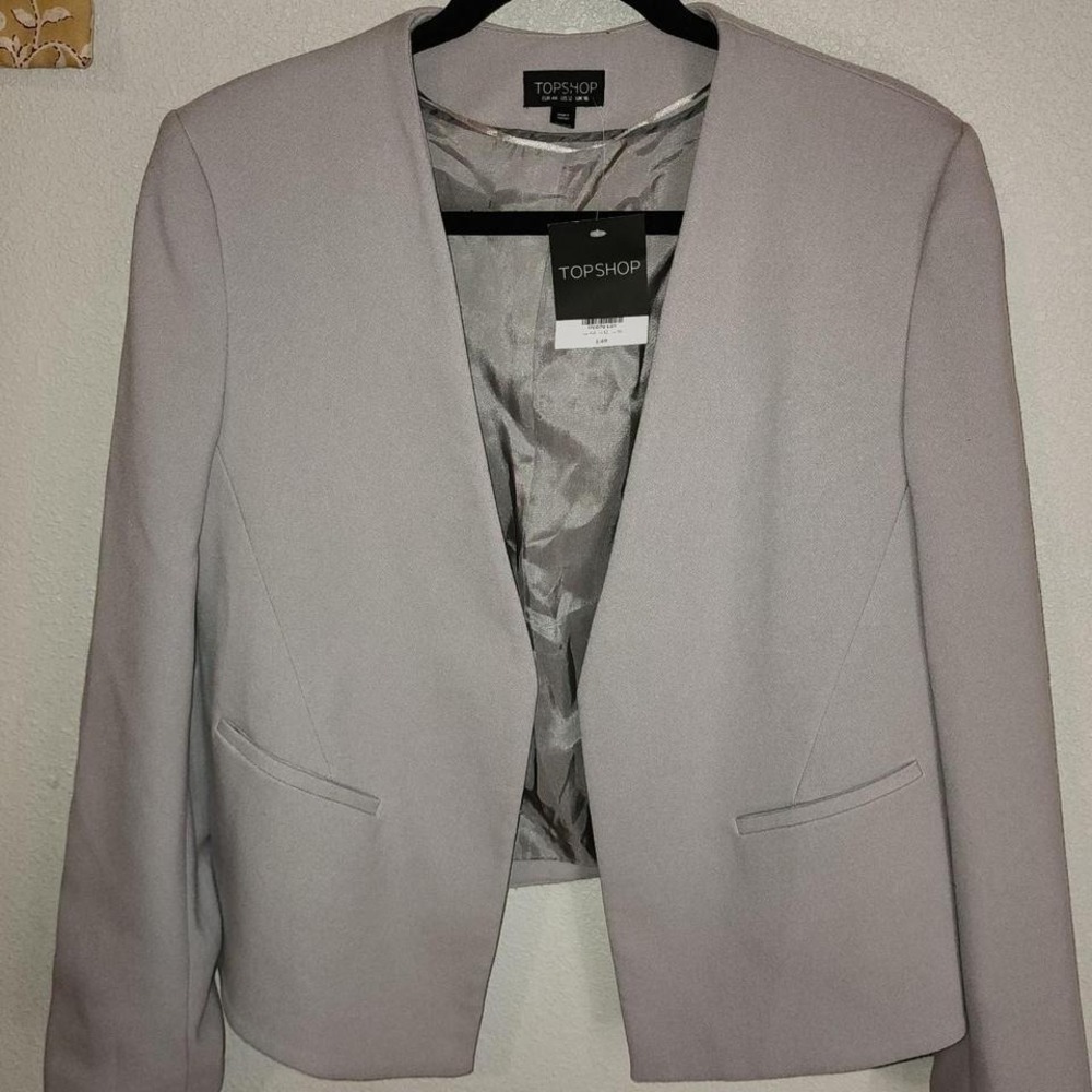 New TOPSHOP Light Gray Blazer Size 12